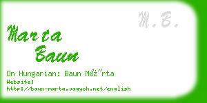 marta baun business card